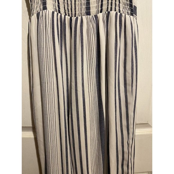 Japna size small blue white jumpsuit romper s smocked boho new sleeveless - Picture 10 of 10